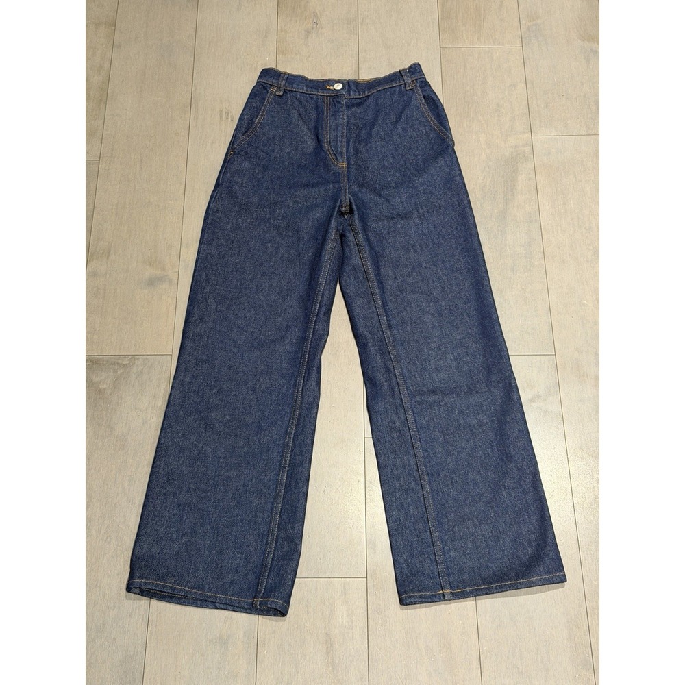Authentic $1100 MAGDA BUTRYM Dark Blue Denim Jeans Size 34